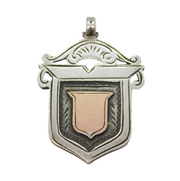 Sterling Silver & Gold Fronted Sporting Fob Medal Antique 1922 Birmingham