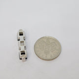 Sterling Silver Black & Clear Paste Set Stick Drop Pendant Vintage c1970