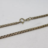 Sterling Silver Chunky Box Chain Necklace Vintage 1976 London 28" Length