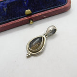 Sterling Silver Cabochon Citrine Charm Pendant Vintage c1970