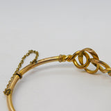 Victorian Rolled Gold Lovers Knot Sweetheart Bangle Bracelet Antique c1880s