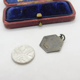 Sterling Silver & Enamel St Christopher Travel Charm Pendant Vintage c1970