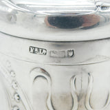 Art Nouveau Sterling Silver Floral Pattern Trinket Pot Antique 1908 London