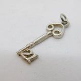 Sterling Silver 21st Birthday Key Charm Pendant Vintage c1970s