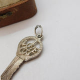 Sterling Silver I Love You Key Charm Pendant Vintage c1970