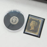 London Mint Penny Black Stamp & 24ct Gold Coin Anniversary Set Vintage