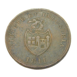 19th Century Copper Somerset & Bristol Brass & Copper Company One Penny 1811