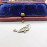 Sterling Silver Swimming Fish Charm Pendant Vintage c1970