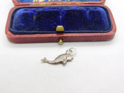 Sterling Silver Swimming Fish Charm Pendant Vintage c1970