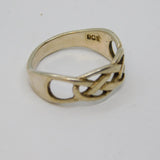 Sterling Silver Celtic Style Patterned Band Ring Vintage c1970 Size N