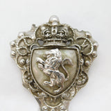 20th Century Norwegian Silver Plated & Pearl Heraldic Crest Brooch c1920s