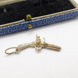 Sterling Silver Traditional Blunderbuss Pistol Charm Pendant Vintage c1970