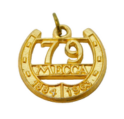 Gold Plated 'Mecca 79' Horseshoe Pendant Vintage c1970s
