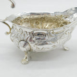 George II Sterling Silver Floral Pattern Sauce Boat Antique 1746 London