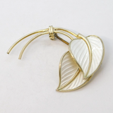 Marius Hammer Norwegian Sterling Silver White Enamel Floral Spray Brooch Vintage