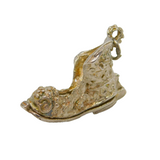 Sterling Silver Opening Boot With Man & Dog Inside Charm Pendant Vintage c1970s