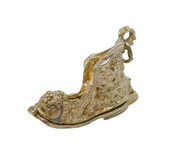 Sterling Silver Opening Boot With Man & Dog Inside Charm Pendant Vintage c1970s