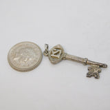 Sterling Silver 21st Birthday Key Charm Pendant Vintage c1970