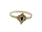 Sterling Silver Black Onyx  Double Strand Dress Band Ring Vintage c1970 Size P