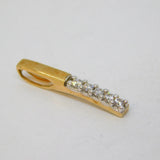 9ct Yellow Gold & Crystal Set Drop Pendant Vintage c1990s