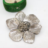 Scottish Miracle Silver Plated Flower Brooch Pin Vintage c1970