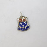 Sterling Silver Enamel Arundel Charm Pendant Vintage c1970