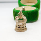 Sterling Silver Jubilee Crown Charm Pendant Vintage c1970
