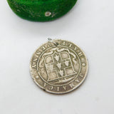 Sterling Silver Jamaica Half Penny Coin Charm Pendant Antique c1910