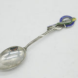 Sterling Silver Enamel 'Budgerigar Society' Teaspoon Antique 1937 Birmingham
