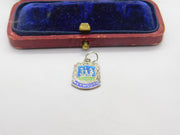 Sterling Silver and Coloured Enamel Travel Shield 'Weymouth' Charm Vintage c1970