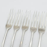 George II Set of Five Sterling Silver Three-Pronged Forks Antique 1738 London