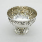 Edwardian Sterling Silver Floral Embossed Pedestal Bowl Antique 1903 London