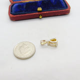 Sterling Silver Diamond Paste Drop Charm Pendant Vintage c1970