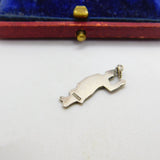 Sterling Silver Blue Enamel Waving Policeman Charm Antique c1920 Art Deco