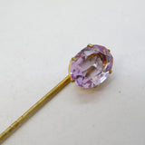 Victorian Rolled Gold & Pale Amethyst Set Stick Pin Antique c1880s