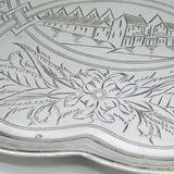 19th Century Russian .84 Silver Card or Drinks Tray Antique 1895 Moscow