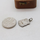 Sterling Silver Enamel Cheddar Travel Shield Charm Pendant Vintage c1970