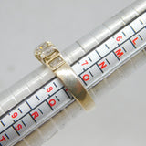 Sterling Silver Crystal Paste Dress Band Ring Vintage c1970 Size P