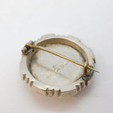 Victorian Sterling Silver, Gold Flower Basket Brooch Pin Antique 1891 Birmingham