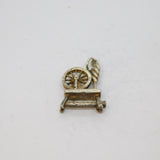 Sterling Silver Wool Spinning Wheel Charm Pendant Vintage c1970