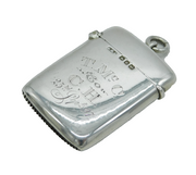 Victorian Sterling Silver Engraved Vesta Case Antique 1896 Birmingham
