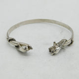 Scottish Sterling Silver Dolphin Pattern Bangle Bracelet Vintage Edinburgh