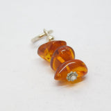 Sterling Silver Baltic Amber Beaded Drop Charm Pendant Vintage c1970