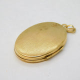 9ct Yellow Gold Floral Pattern Locket Pendant Vintage c1990s