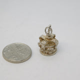 Sterling Silver Royal Crown Charm Pendant Vintage c1970