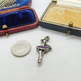 Sterling Silver Twirling Ballerina Charm Pendant Vintage c1970
