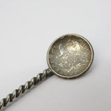 Australian Edward VII Sterling Silver Coin Mustard Spoon Antique 1910