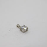 Sterling Silver CZ Solitaire Drop Pendant Vintage c1970