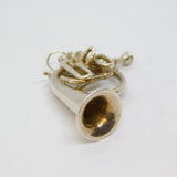 Sterling Silver French Horn Instrument Charm Pendant Vintage c1970s