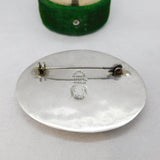 Mexican Sterling Silver & Turquoise Set Battle Scene Brooch Vintage c1970